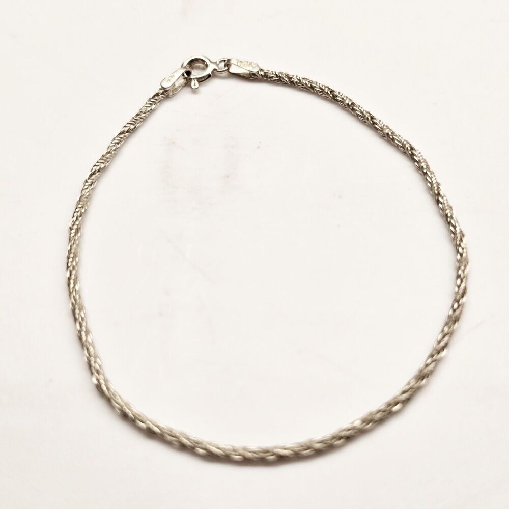925 Sterling Silver Italy Link Chain Bracelet 7 Inches